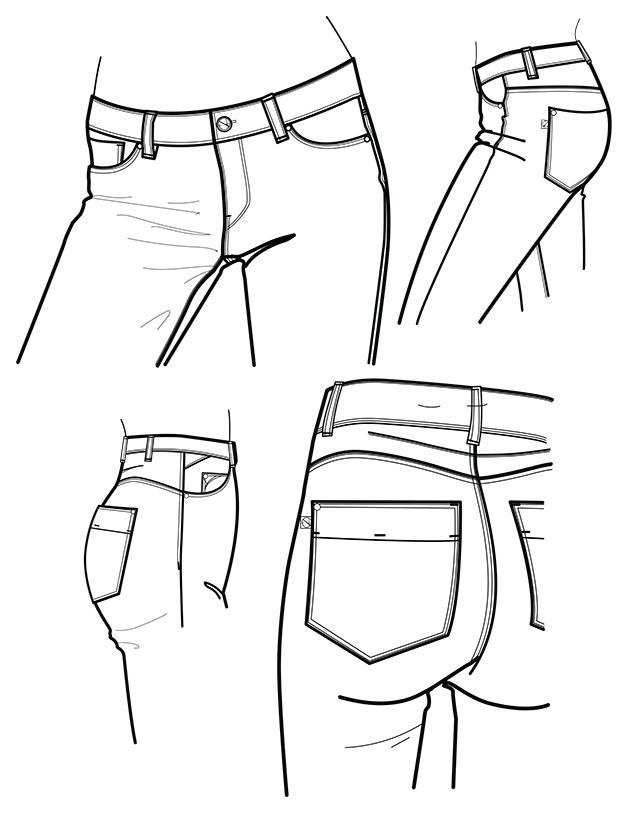 CREATION CROQUIS - jeans bruts et aux rinçages écologiques pour femme et homme